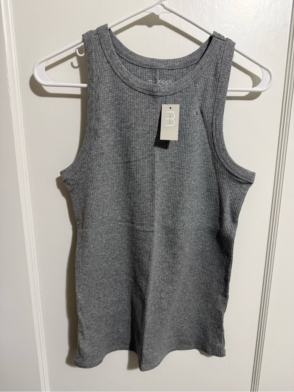 NWT Maurices Ribbed Tank Top in Heather Gray